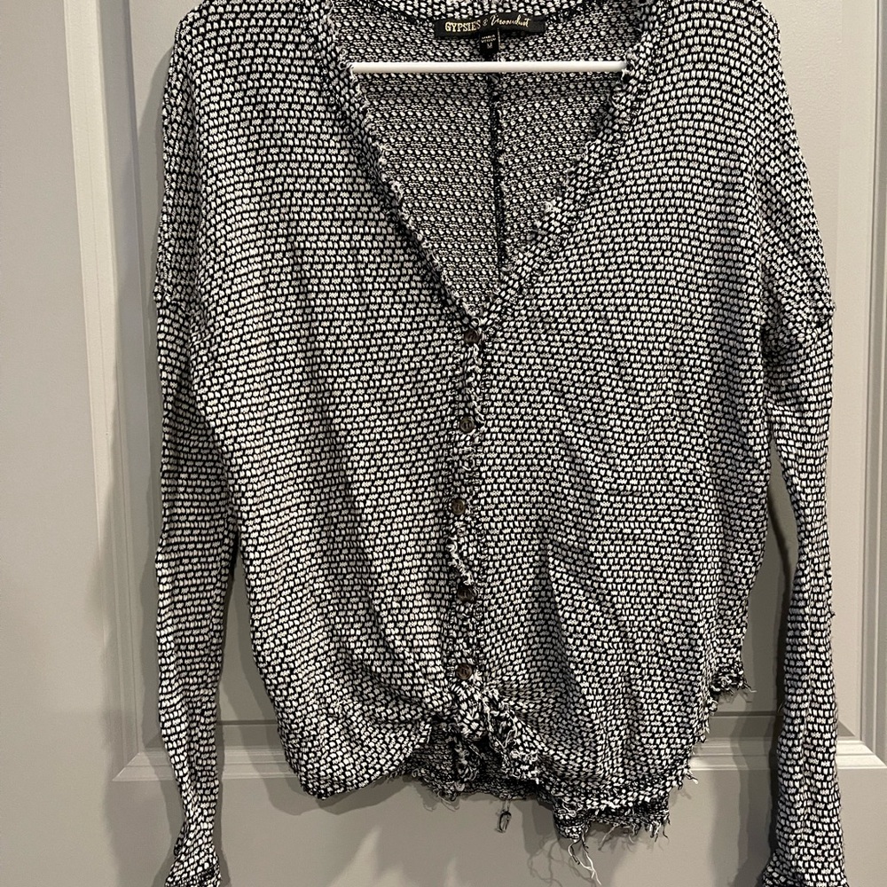 Gypsies & Moondust Black and White Button-Down Shirt